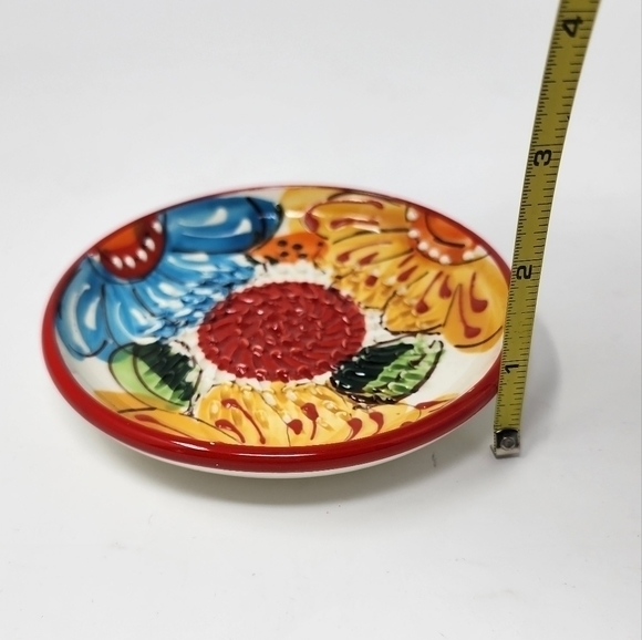 Garlic Grater Yellow Red Blue Floral Handmade And Hand Painted In Spain - Picture 6 of 7